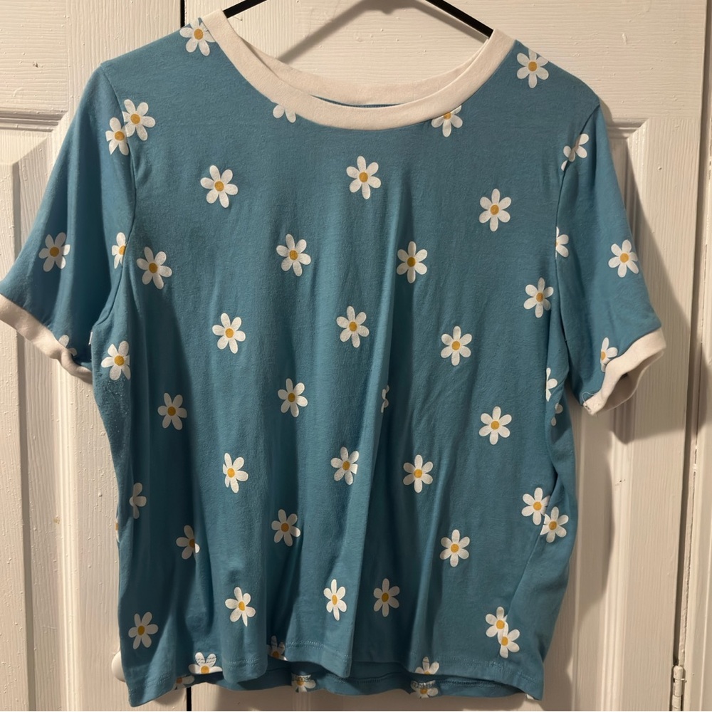 Floral Blue Crop Top